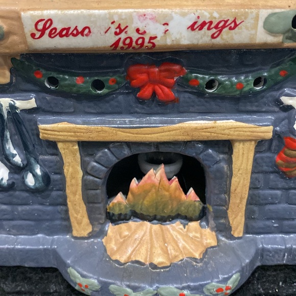 Vintage 1995 Christmas Fireplace Seasons Greetings by Badcock Home Furnishings - Picture 8 of 11